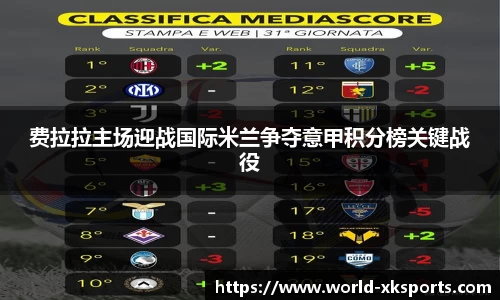 费拉拉主场迎战国际米兰争夺意甲积分榜关键战役