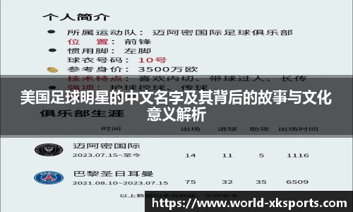 美国足球明星的中文名字及其背后的故事与文化意义解析